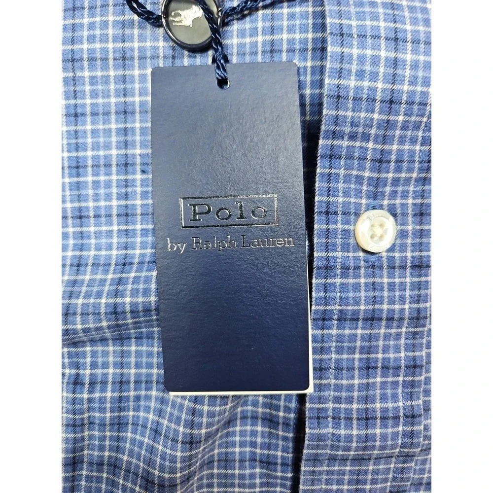 Polo Ralph Lauren Mens Blue‎ Plaid Classic Fit Button Up Shirt Size Small NWT